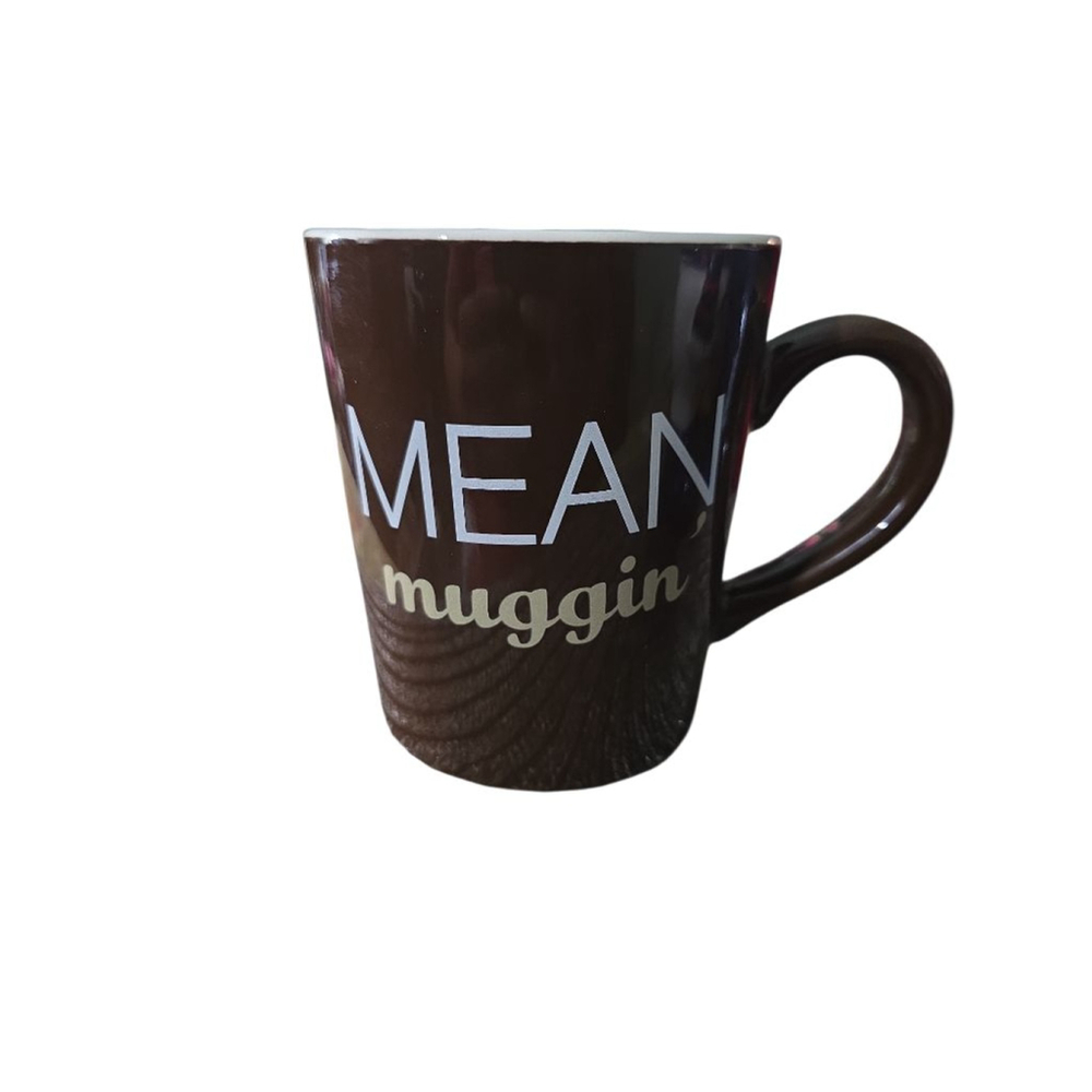 Unbranded Brown & White "Mean Muggin" Coffee Mug One Size #26